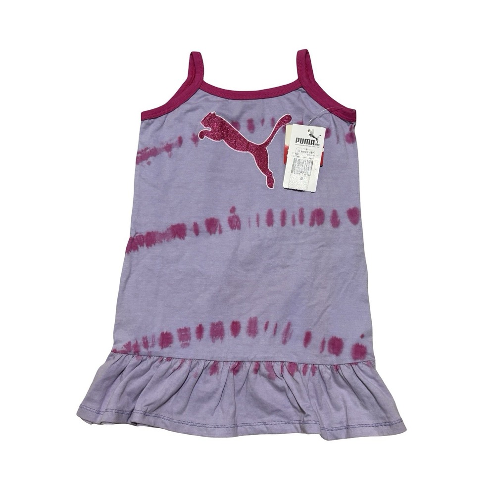 PUMA Sport Lifestyle Girls Tie Dye Striped Tank Top Size 6 - 11.5 x 20 *Top Only